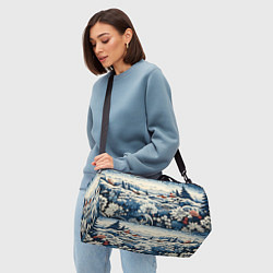 Сумки спортивные Зимний лес новогодний узор, цвет: 3D-принт — фото 2