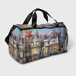 Сумки спортивные Новогодний объемный городок, цвет: 3D-принт