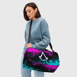 Сумки спортивные Ассасин крид мираж- неоновые брызги, цвет: 3D-принт — фото 2