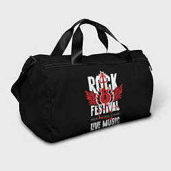 Сумки спортивные Rock festival - live music, цвет: 3D-принт