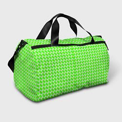 Сумки спортивные Зелёные лепестки шестиугольники, цвет: 3D-принт