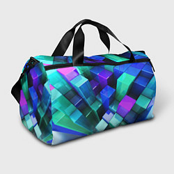 Сумки спортивные Неоновые кубы текстура, цвет: 3D-принт