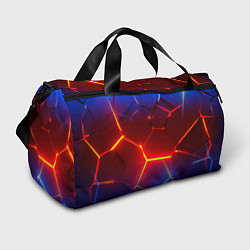 Сумки спортивные Светящиеся лавой неоновые плиты в разломе, цвет: 3D-принт