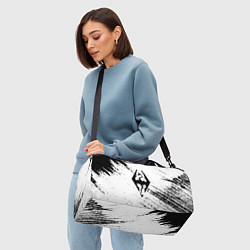 Сумки спортивные The Elder Scrolls чёрно белые краски, цвет: 3D-принт — фото 2