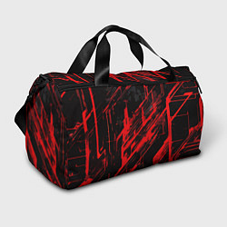 Сумки спортивные Red stripes on a black background, цвет: 3D-принт