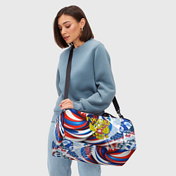 Сумки спортивные Герб России на фоне цветов флага, цвет: 3D-принт — фото 2