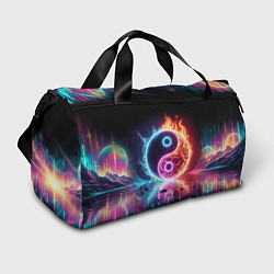 Сумки спортивные Инь янь - неоновый космос, цвет: 3D-принт
