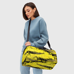 Сумки спортивные Чёрно-жёлтый техно-паттерн, цвет: 3D-принт — фото 2