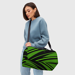 Сумки спортивные Sport чёрный и зелёный полосы, цвет: 3D-принт — фото 2