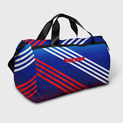 Сумки спортивные Россия на фоне цветов флага, цвет: 3D-принт