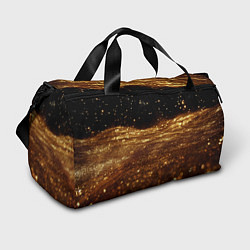Сумки спортивные Золотистые крупицы на черном, цвет: 3D-принт