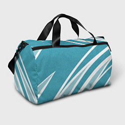 Сумки спортивные Бело-голубой абстракция с полосами, цвет: 3D-принт