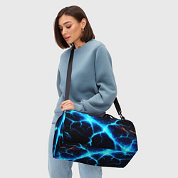 Сумки спортивные Голубой разлом из молний, цвет: 3D-принт — фото 2