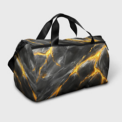 Спортивная сумка Серая текстура с золотым разломом
