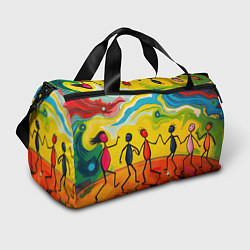 Сумки спортивные Дружба человечков, цвет: 3D-принт