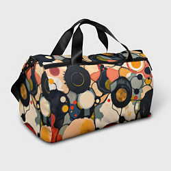 Сумки спортивные Абстракция с кругами и краской, цвет: 3D-принт