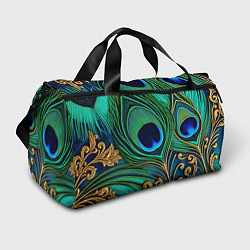 Сумки спортивные Зеленые перья павлина, цвет: 3D-принт