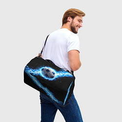 Сумки спортивные Футбольный мяч в синем пламени, цвет: 3D-принт — фото 2