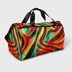 Сумки спортивные Жаркая полосатая абстракция, цвет: 3D-принт