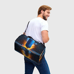 Сумки спортивные Синяя боксерская груша в огне, цвет: 3D-принт — фото 2