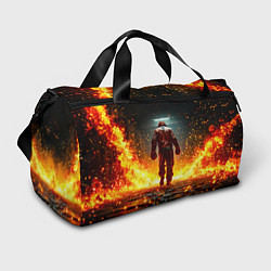 Сумки спортивные Боксер в огне, цвет: 3D-принт