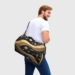 Сумки спортивные Золотая объемная абстракция - текстура, цвет: 3D-принт — фото 2