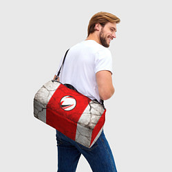 Сумки спортивные Красно-белый мяч для регби, цвет: 3D-принт — фото 2