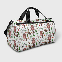 Сумки спортивные Бобер и полено, цвет: 3D-принт