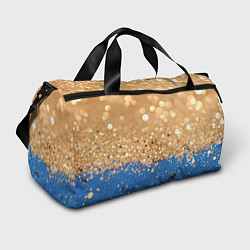 Сумки спортивные Золотистые блестки и синий низ, цвет: 3D-принт