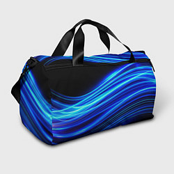 Сумки спортивные Синие неоновые линии краски, цвет: 3D-принт