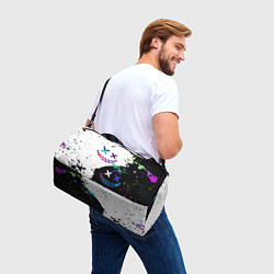 Сумки спортивные Неоновые брызги - жуткие улыбки, цвет: 3D-принт — фото 2