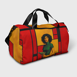 Сумки спортивные Девушка с бластером ретрофутуризм поп-арт 1970-е, цвет: 3D-принт