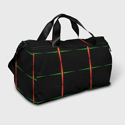 Сумки спортивные Color black green orange stripes, цвет: 3D-принт