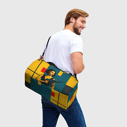 Сумки спортивные Девушка с ретрофутуристическим автоматом поп-арт 1, цвет: 3D-принт — фото 2