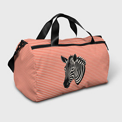 Сумки спортивные Зебра на оранжевых полосах, цвет: 3D-принт
