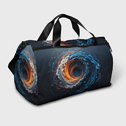 Сумки спортивные Краска синяя и оранжевая в форме вихря, цвет: 3D-принт