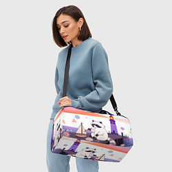 Сумки спортивные Енот рисует ракушки, цвет: 3D-принт — фото 2