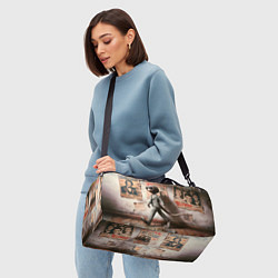 Сумки спортивные Пришелец в костюме в полосочку, цвет: 3D-принт — фото 2