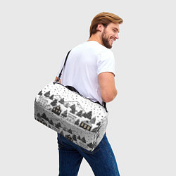 Сумки спортивные Заснеженный черно-белый город, цвет: 3D-принт — фото 2