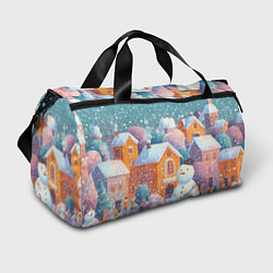 Сумки спортивные Дети во дворе лепят снеговика, цвет: 3D-принт