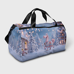 Сумки спортивные Новогодняя милая лошадка, цвет: 3D-принт