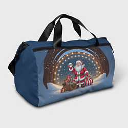 Сумки спортивные Санта с мешком подарков, цвет: 3D-принт