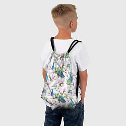 Рюкзак-мешок Цветы и бабочки 6, цвет: 3D-принт — фото 2