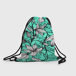 Рюкзак-мешок Бирюзовые лилии, цвет: 3D-принт