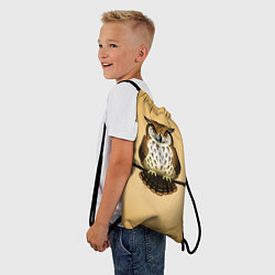 Рюкзак-мешок Сова на ветке, цвет: 3D-принт — фото 2