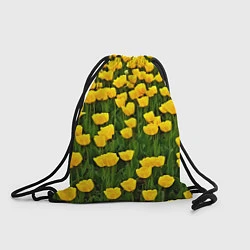 Рюкзак-мешок Жёлтые тюльпаны, цвет: 3D-принт