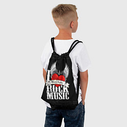 Рюкзак-мешок I Love Rock Music, цвет: 3D-принт — фото 2