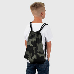 Рюкзак-мешок Камуфляж пиксельный: черный/серый, цвет: 3D-принт — фото 2