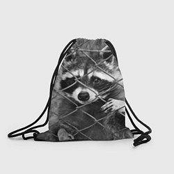 Рюкзак-мешок Енот за решеткой, цвет: 3D-принт