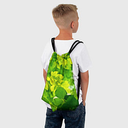 Рюкзак-мешок Зелёные листья, цвет: 3D-принт — фото 2